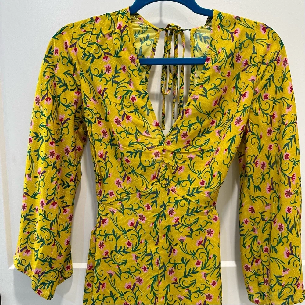 Anthropologie The Magnolia Floral Open Back Romper Size S - Picture 6 of 14